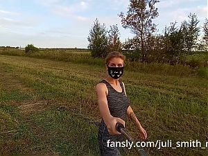 I flash ass and tits in a field while harvesting hay 