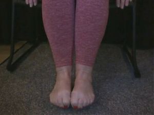 Playing with my feet for you in tight leggings